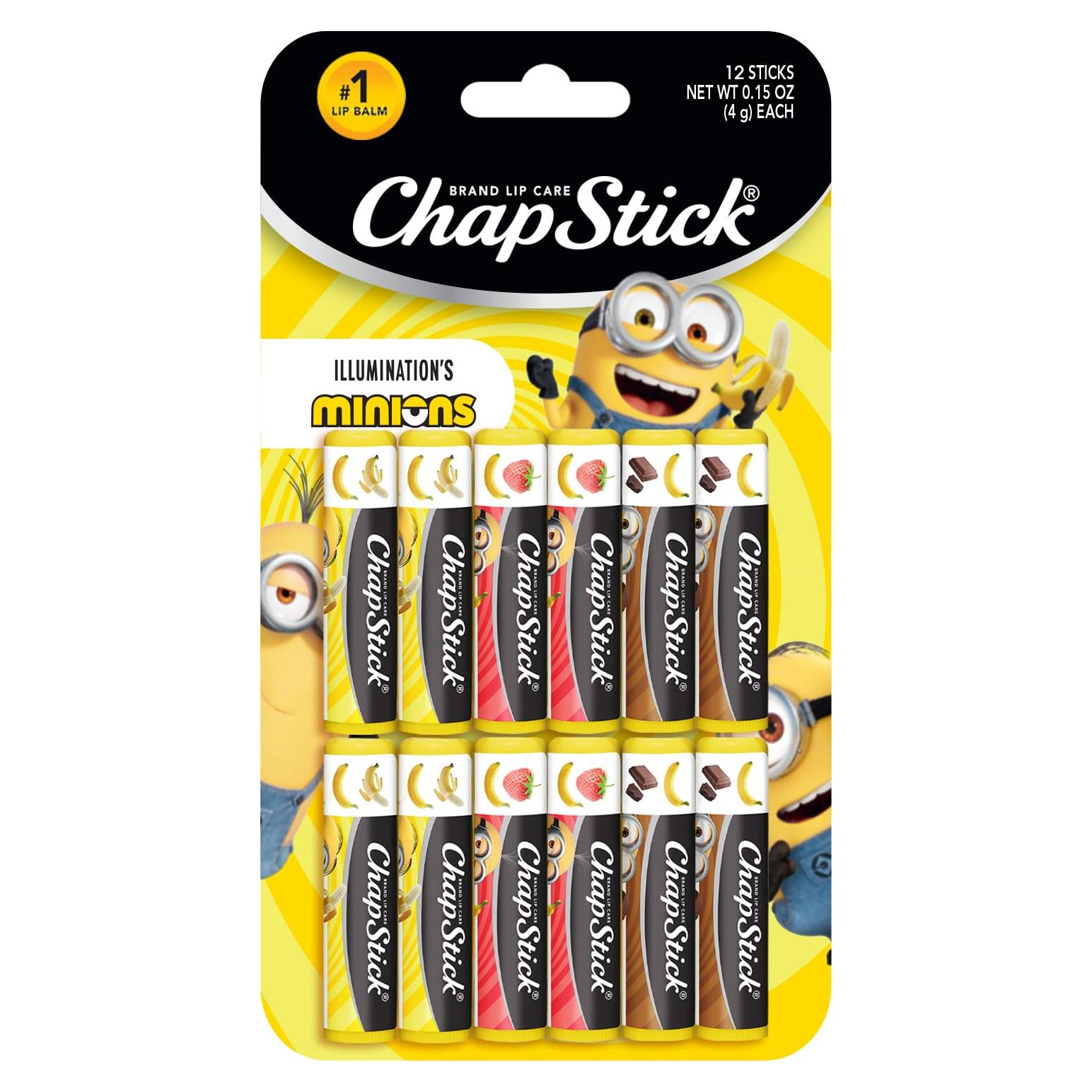 Bálsamo Labial ChapStick Minions Variedad Plátano 12 Unidades