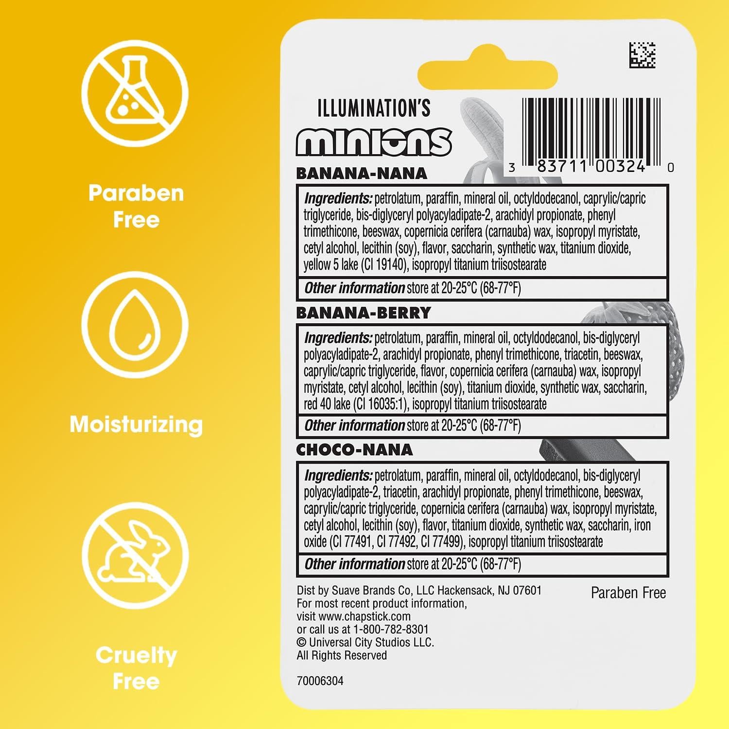 Bálsamo Labial ChapStick Minions Variedad Plátano 12 Unidades