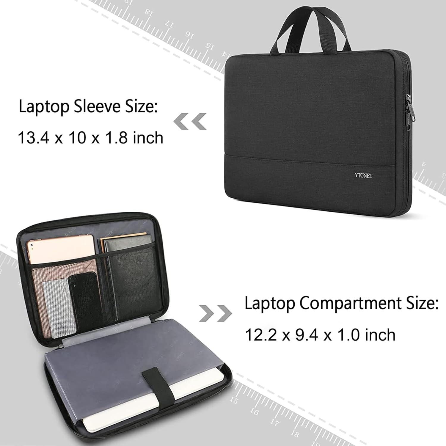 Funda para Laptop Ytonet 13.3" Resistente al Agua Negra