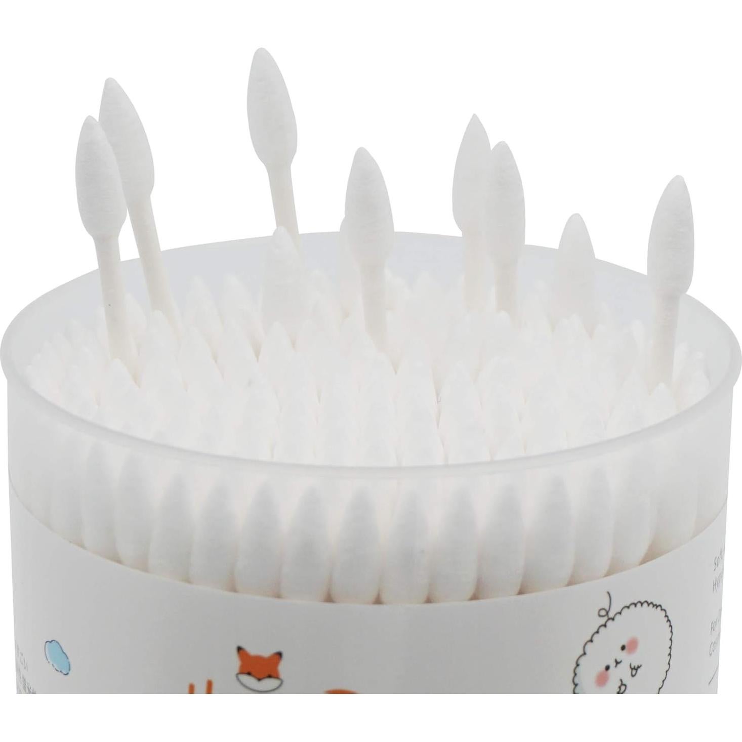 Hisopos de Algodón Orgánico HOMEFOX - 600 Unidades Blancos