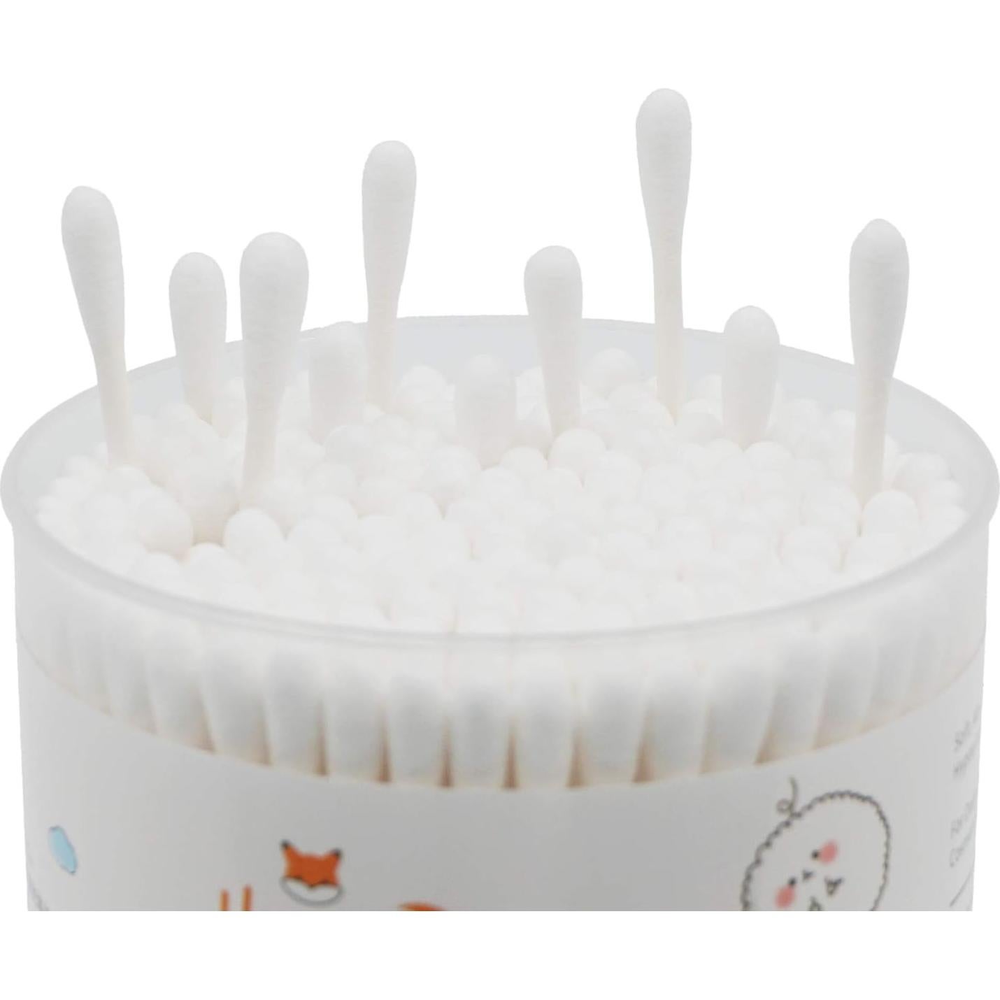 Hisopos de Algodón Orgánico HOMEFOX - 600 Unidades Blancos