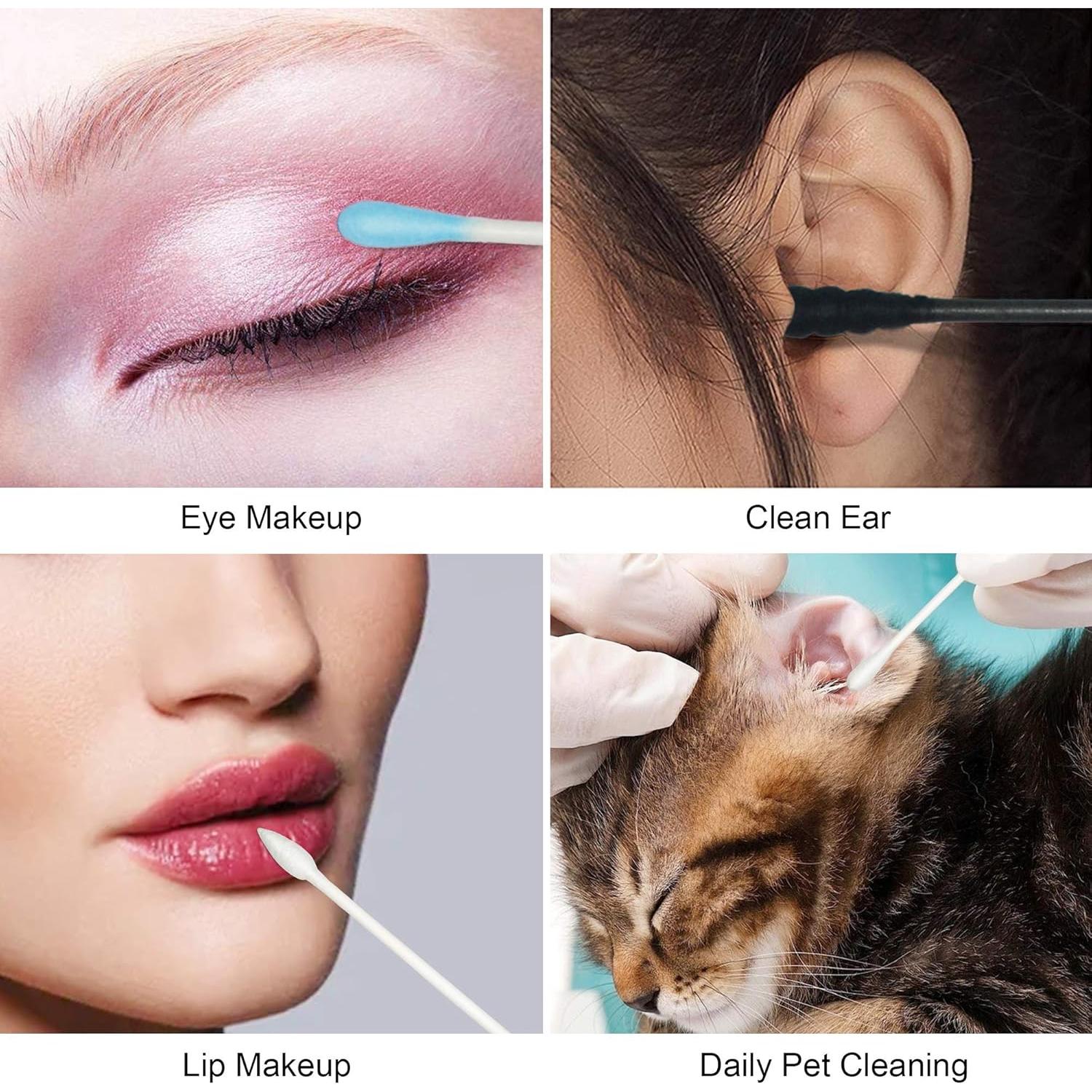 Hisopos de Algodón Orgánico HOMEFOX - 600 Unidades Blancos