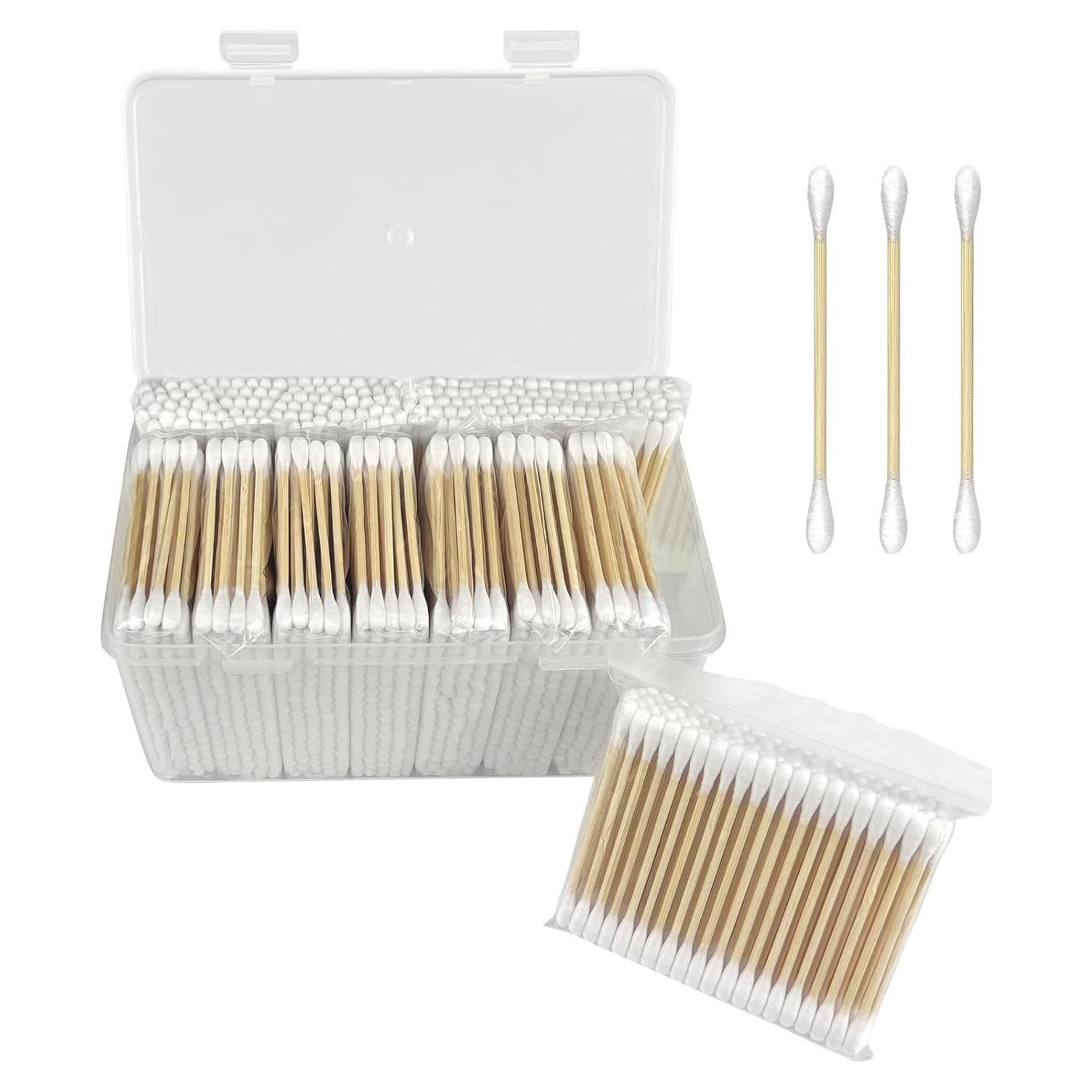 Bastones de Algodón de Bambú 1000 ct Doble Punta Biodegradables