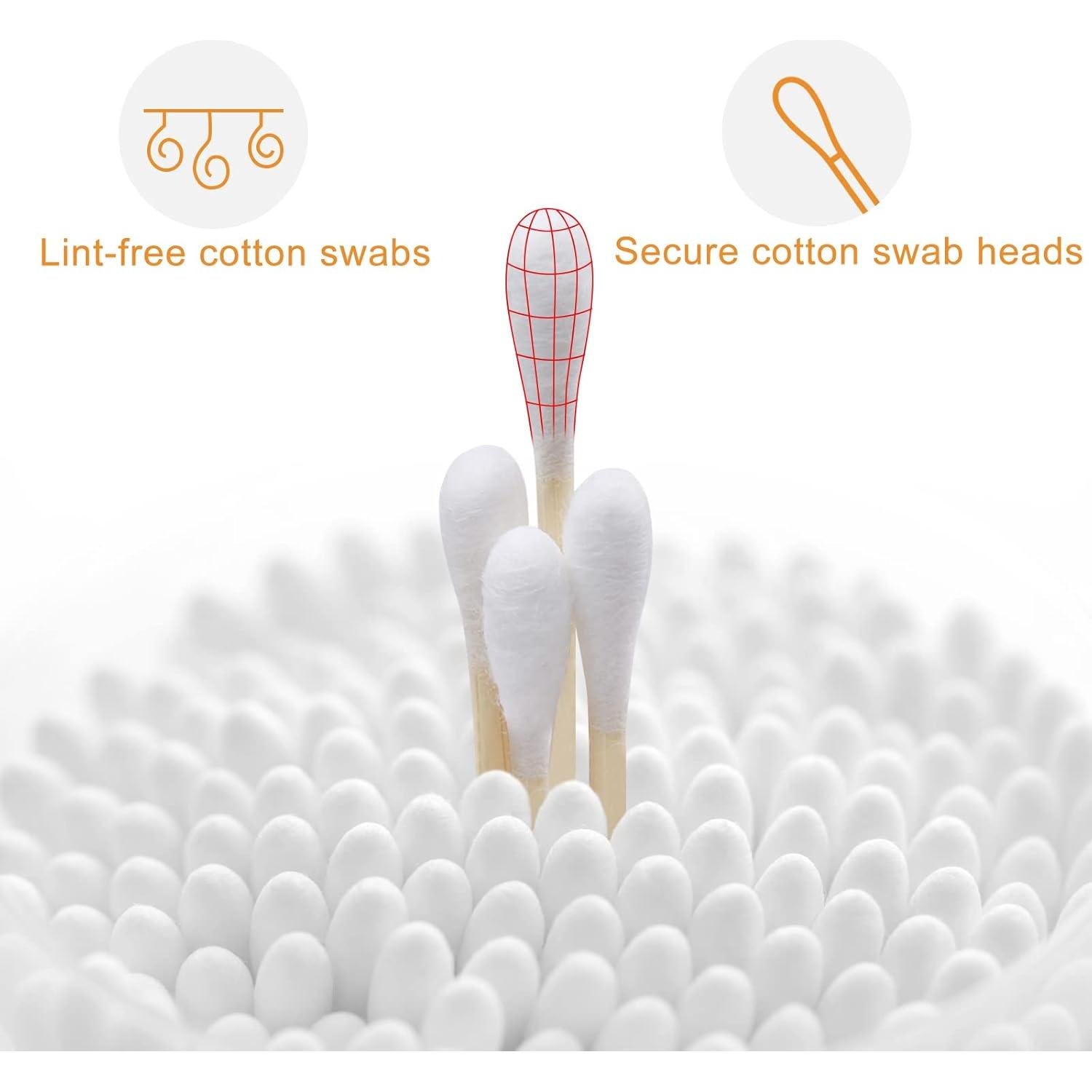 Bastones de Algodón de Bambú 1000 ct Doble Punta Biodegradables