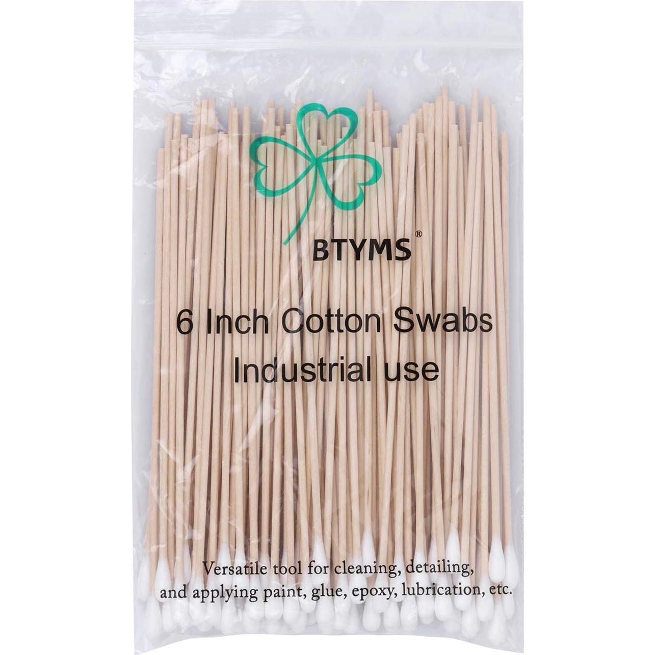 Bastoncillos de Algodón BTYMS 400 Unidades 15.24 cm Madera