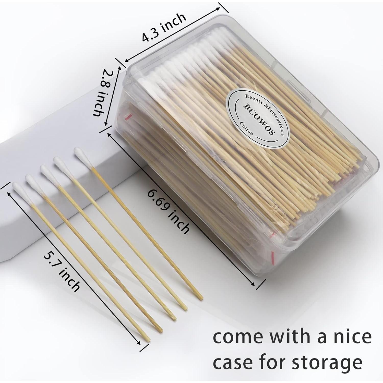 500 Bastones de Algodón Largos Bcowos - 15.24 cm Biodegradables