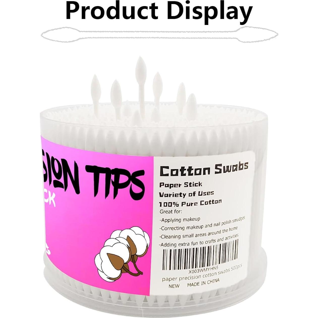 Hisopos de Algodón Doble Punta SUIZWMOU 500 Unidades