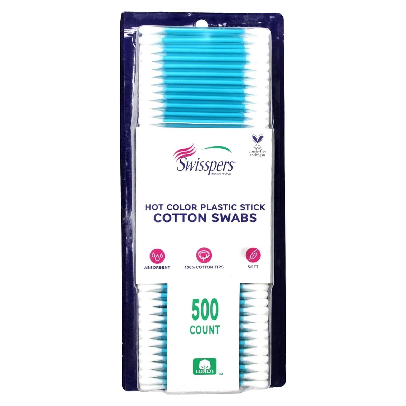 Hisopos de Algodón Swisspers 500 Unidades - Ideal Maquillaje