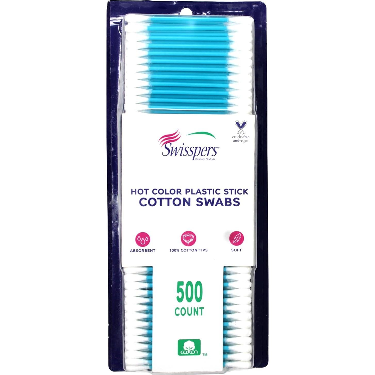 Hisopos de Algodón Swisspers 500 Unidades - Ideal Maquillaje