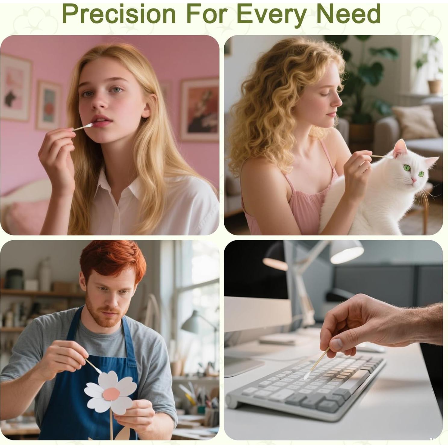 Hisopos de Algodón de Bambú 500 Unidades - Biodegradables