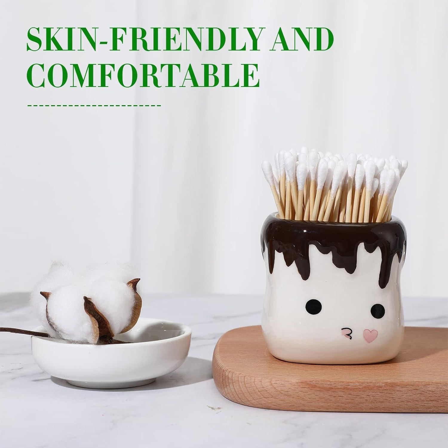 Bastones de Algodón Dobles Redondos Dunzy 10000 Pcs 7 cm