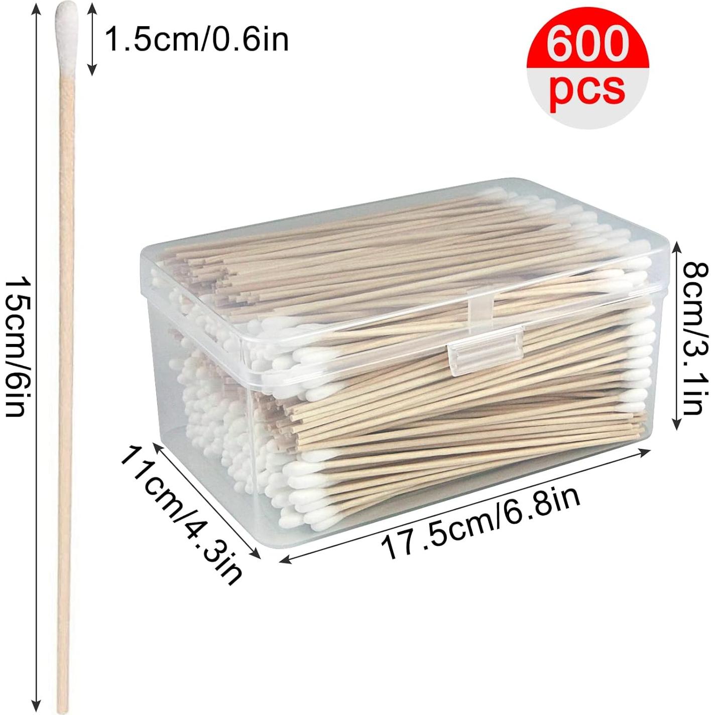 Bastones de Algodón Extra Largos 15.24 cm EYXFORMULA - 600 PCS