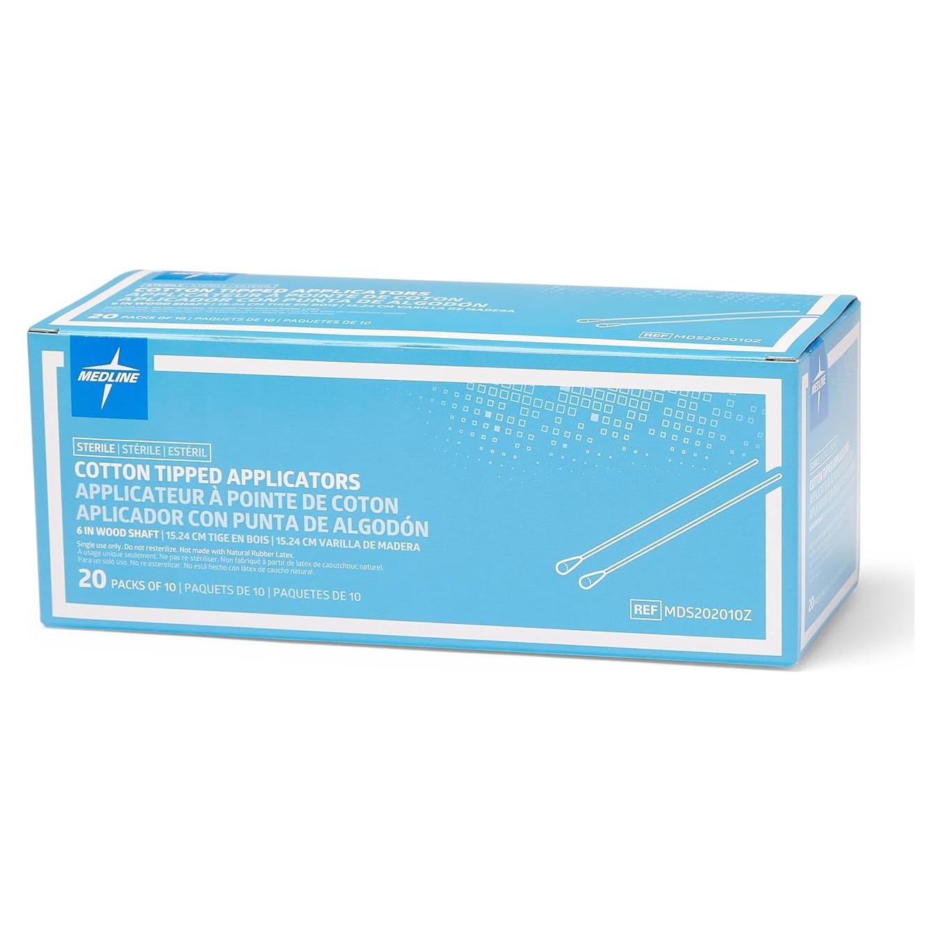 Aplicador Estéril de Algodón Medline 15.24 cm - Paquete de 200