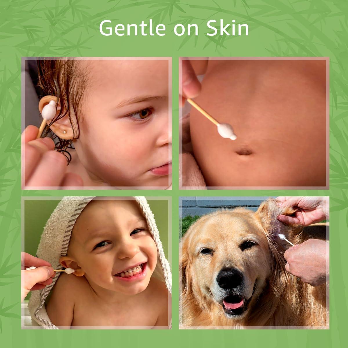 Bastones de Algodón de Bambú 200 Unidades Hipoalergénicos