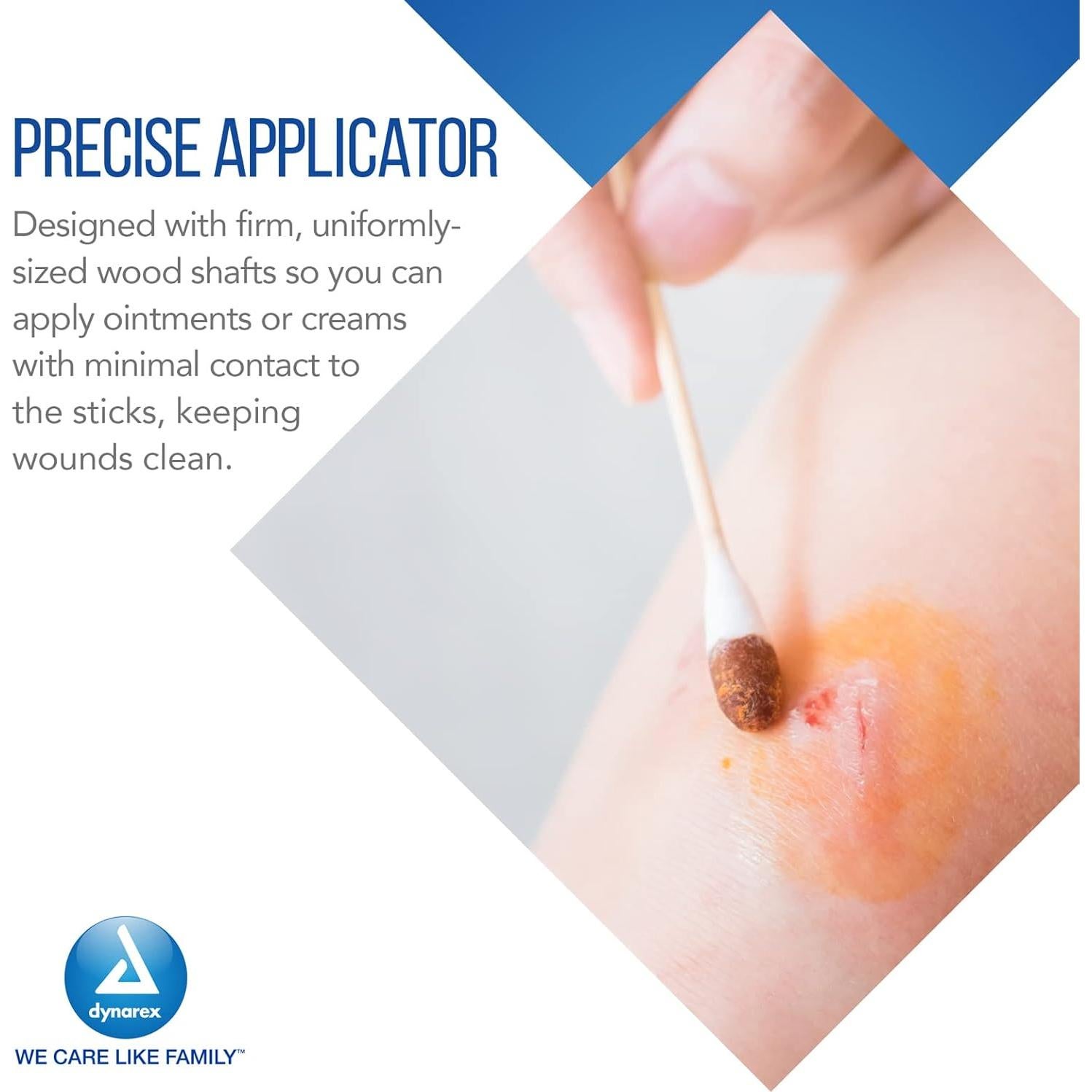 Aplicadores de Algodón Estériles Dynarex 15 cm - 100 Unidades