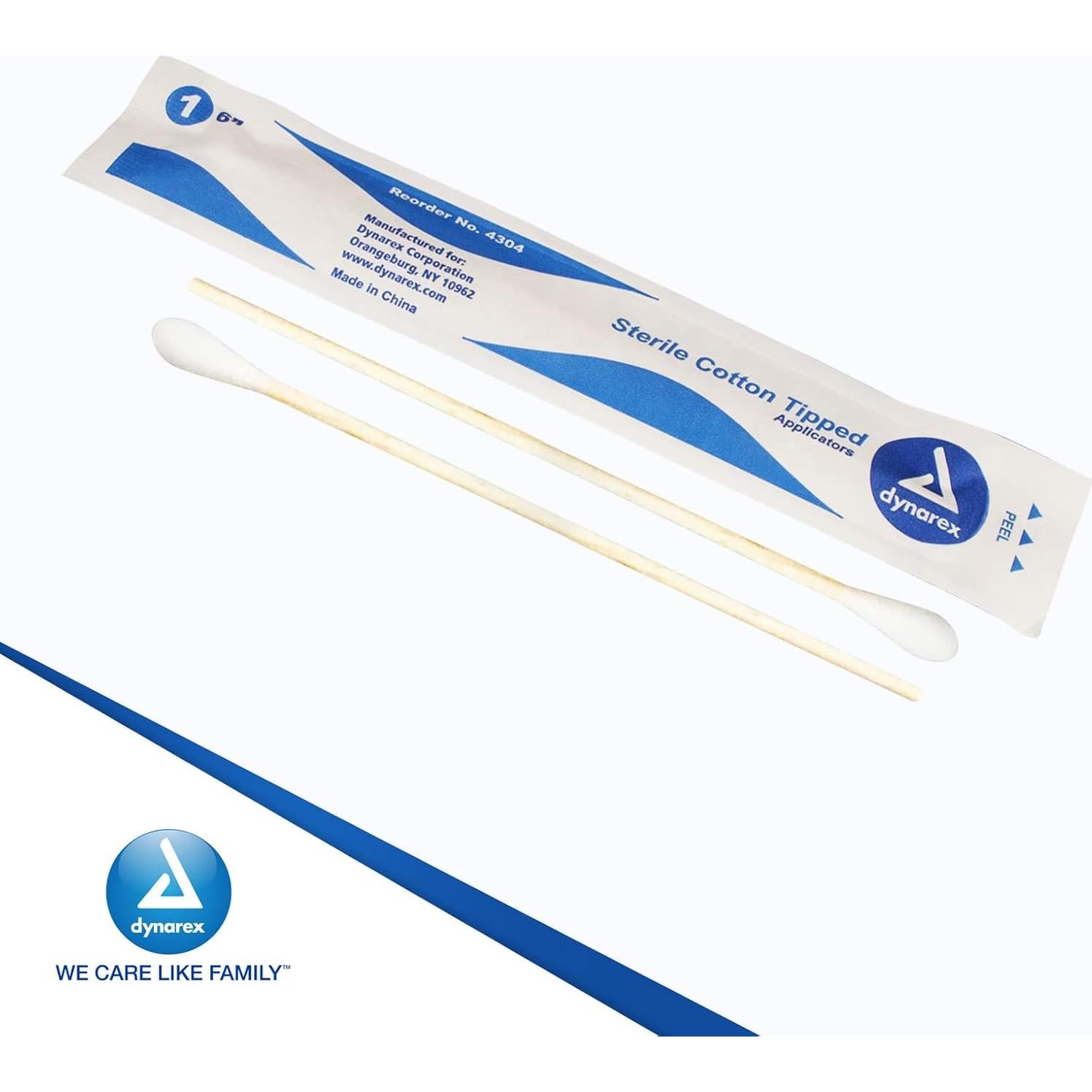 Aplicadores de Algodón Estériles Dynarex 15 cm - 100 Unidades