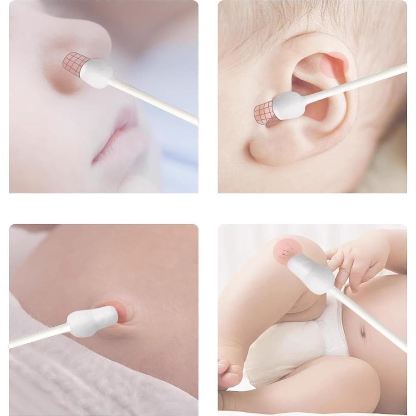 Hisopos de Algodón Biodegradables SUIZWMOU 160pcs para Bebés