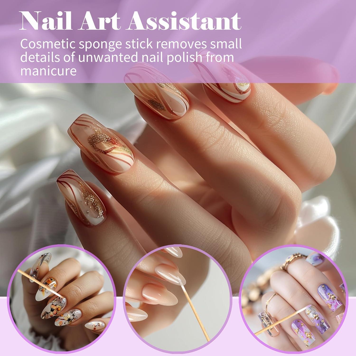 1000 Hisopos de Algodón Punta Fina MUZIYU 10.16 cm Microblading