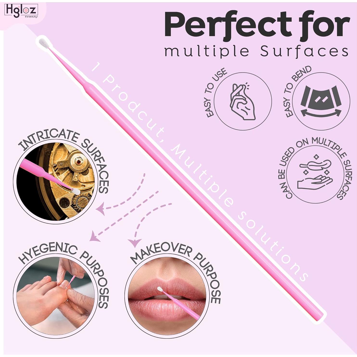 Micro Aplicadores de Pestañas HGLOZ Paquete 500 Rosa 2mm