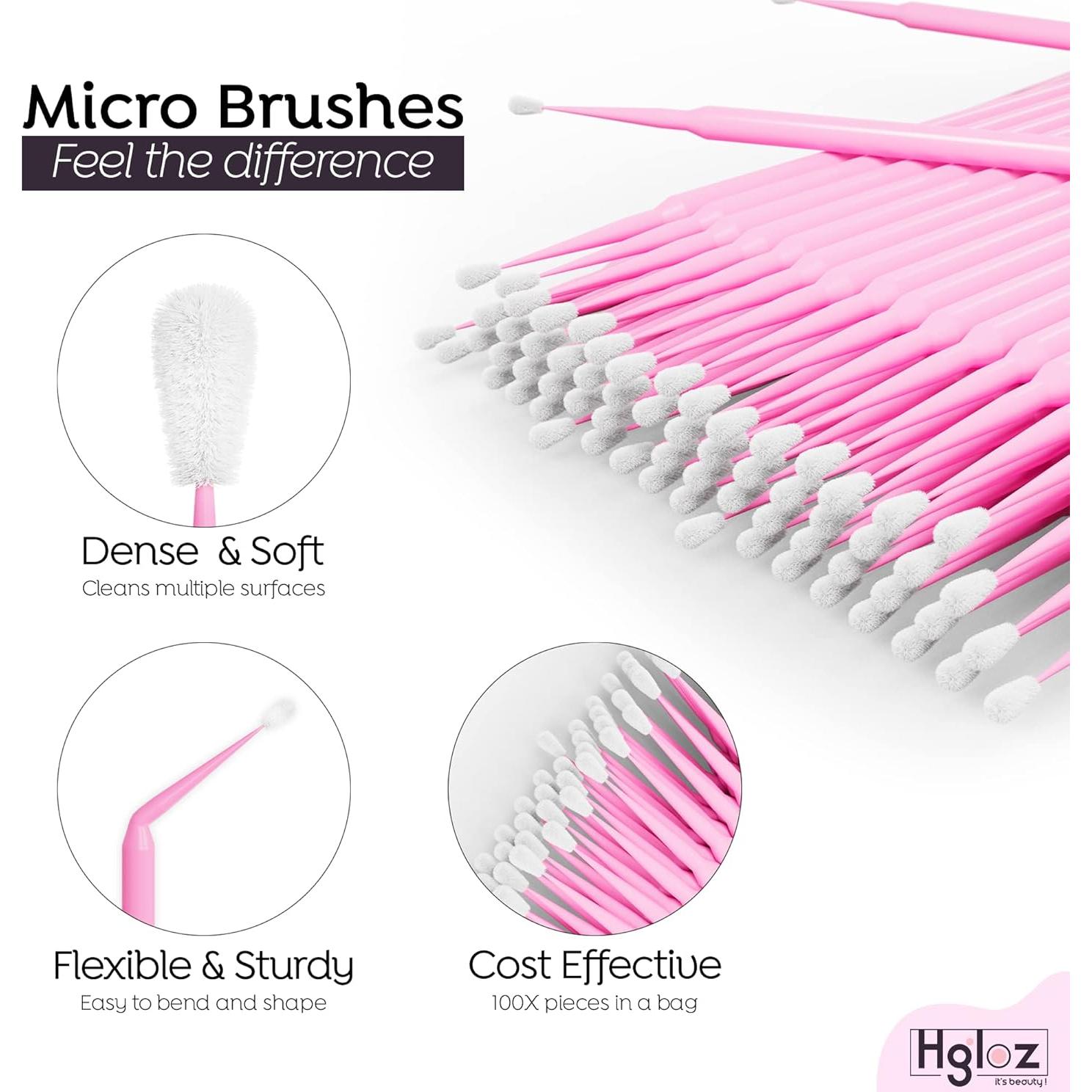 Micro Aplicadores de Pestañas HGLOZ Paquete 500 Rosa 2mm