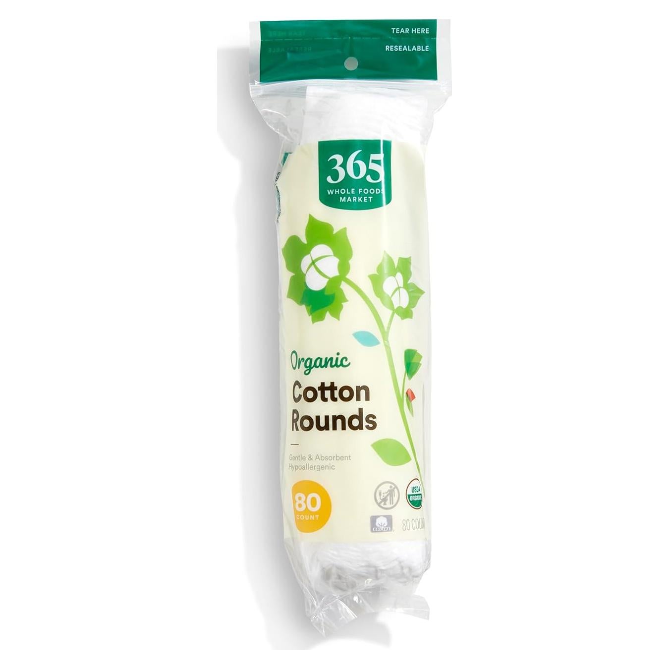 Discos de Algodón Orgánico 365 Whole Foods 100 Unidades