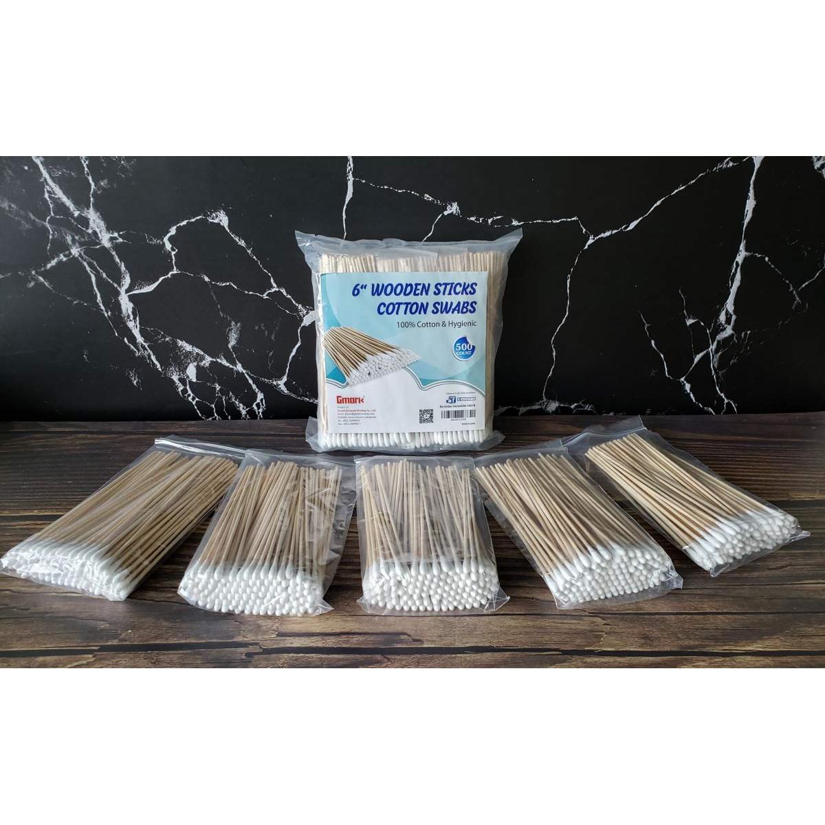 Bastones de Algodón Gmark 500 pcs 15.24 cm Aplicador de Maquillaje