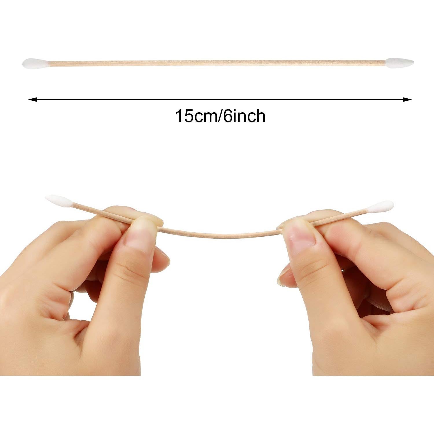 Bastones de Algodón Norme 15 cm - 500 Pcs con Mango de Madera