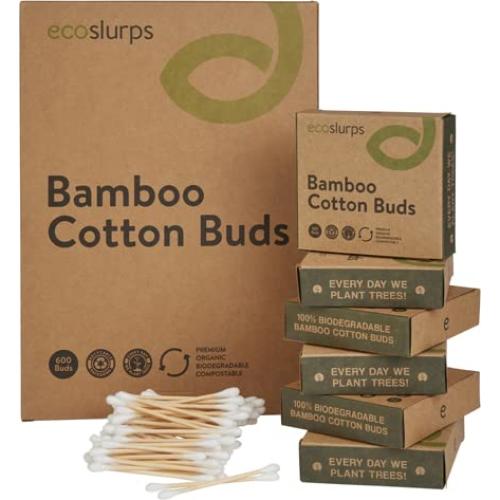 Bastones de Algodón de Bambú EcoSlurps - 600 Unidades Biodegradables