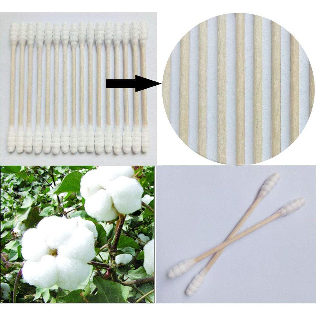 800 Palitos de Madera Natural con Algodón Doble Punta - KPD-LXMQ