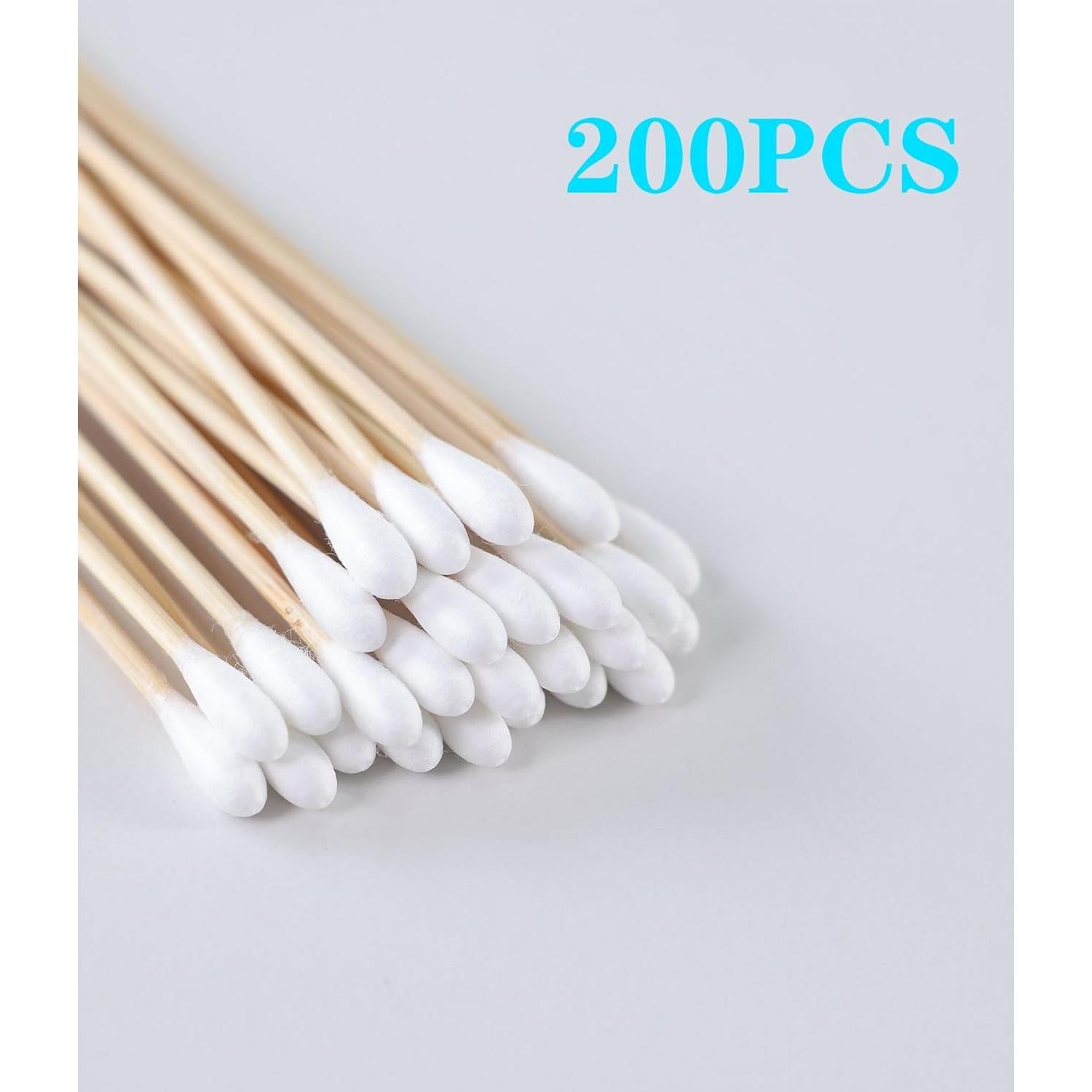 200 Bastones de Algodón Estériles de Madera 15 CM - Cuidado Personal