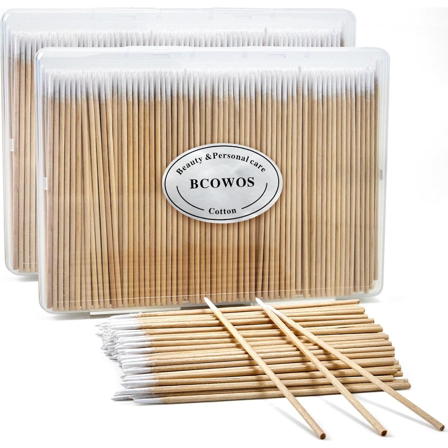 800 Hisopos de Algodón Punta Fina Bcowos - 10.16 cm Precisión