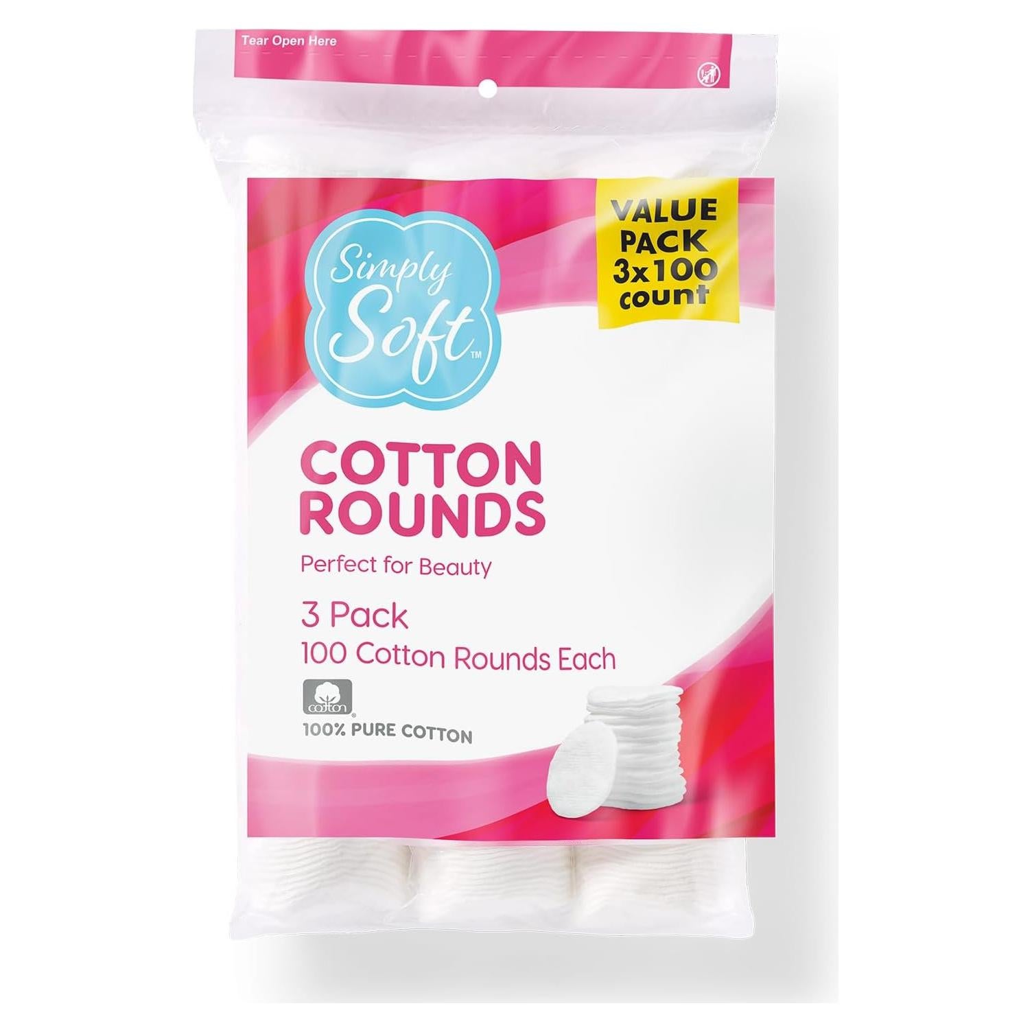 Rondas de Algodón Medline Simply Soft 300 Unidades 100% Puro