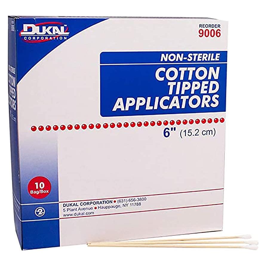 Aplicadores de Algodón Dukal 15.24 cm Paquete 1000 Bastoncillos