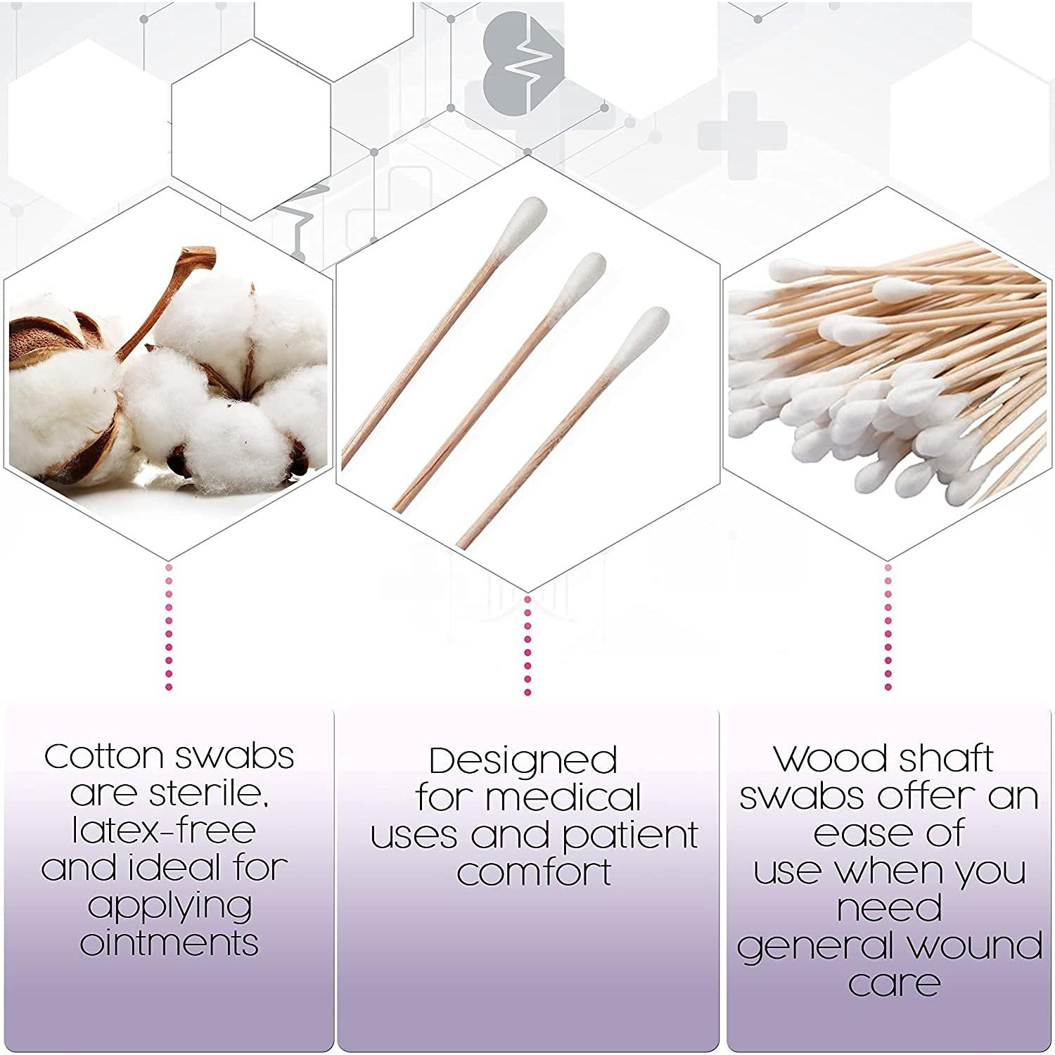 Aplicadores de Algodón Dukal 15.24 cm Paquete 1000 Bastoncillos