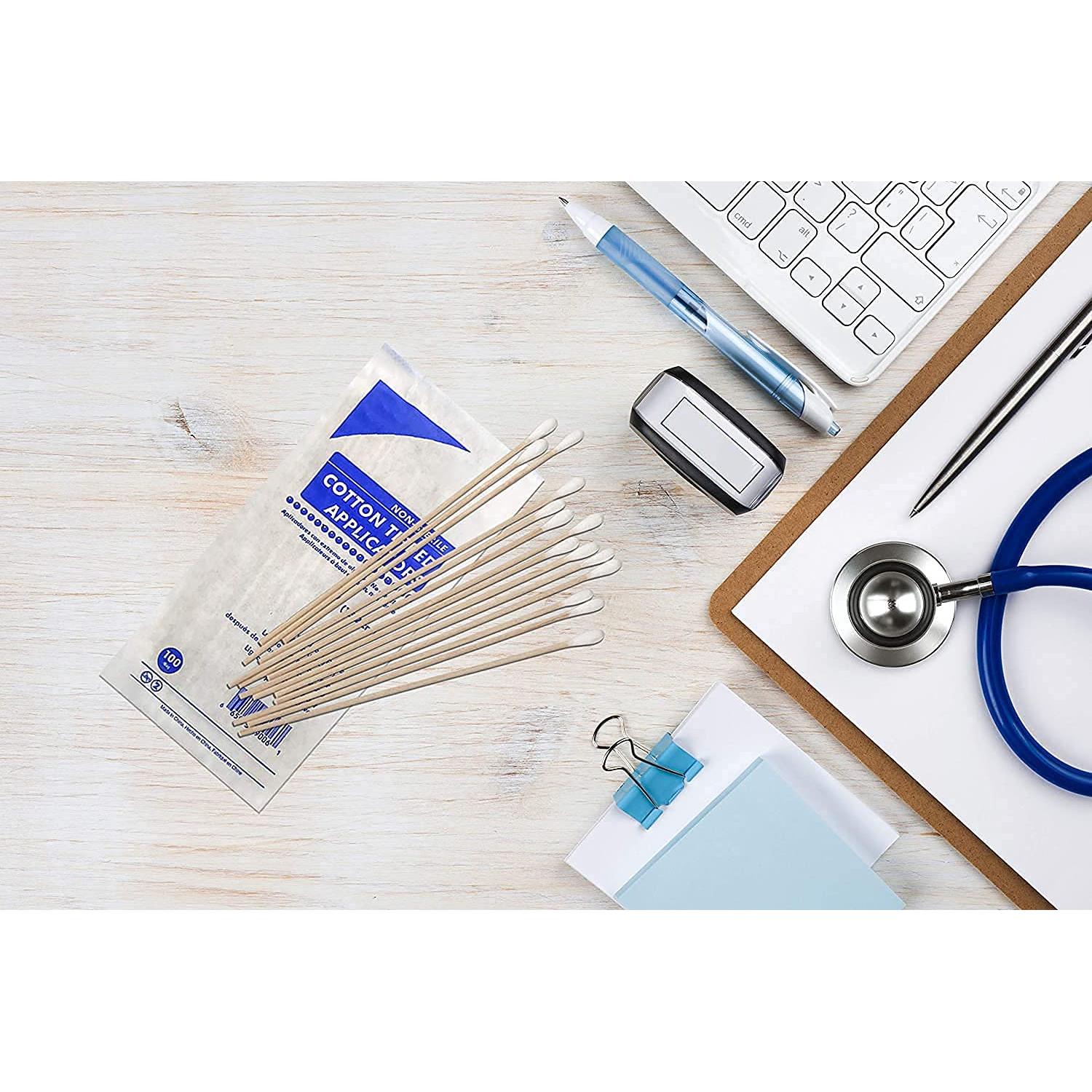 Aplicadores de Algodón Dukal 15.24 cm Paquete 1000 Bastoncillos