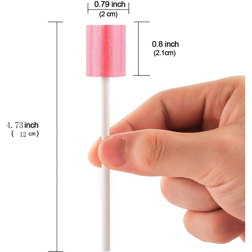 Hisopos Desechables para Cuidado Oral Wellgler Rosa 100 Unidades