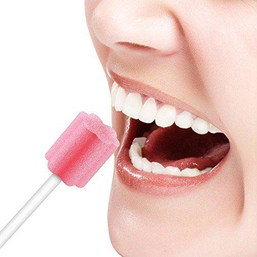 Hisopos Desechables para Cuidado Oral Wellgler Rosa 100 Unidades