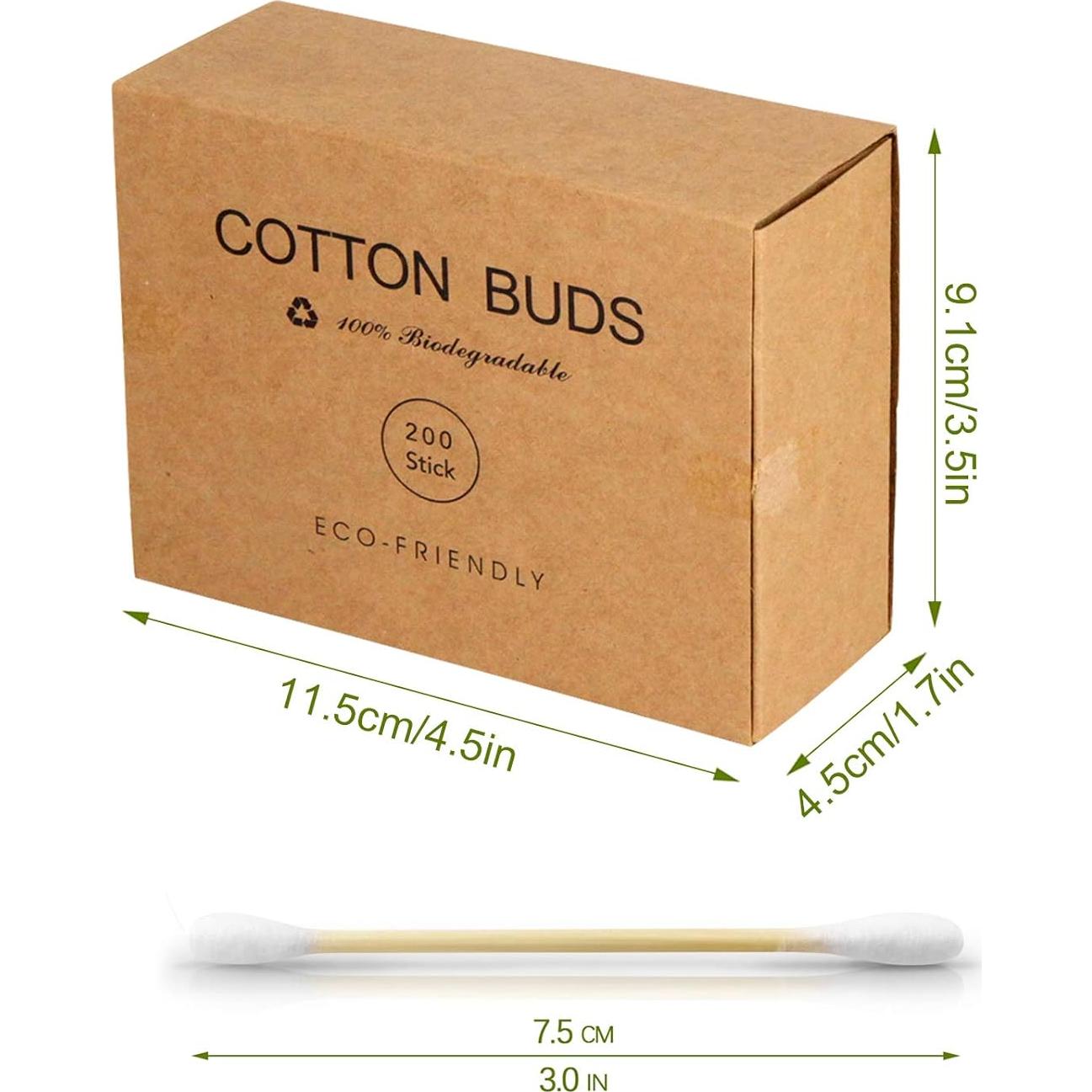 Hisopos de Algodón Orgánico Ecológicos EYX 400 Unidades