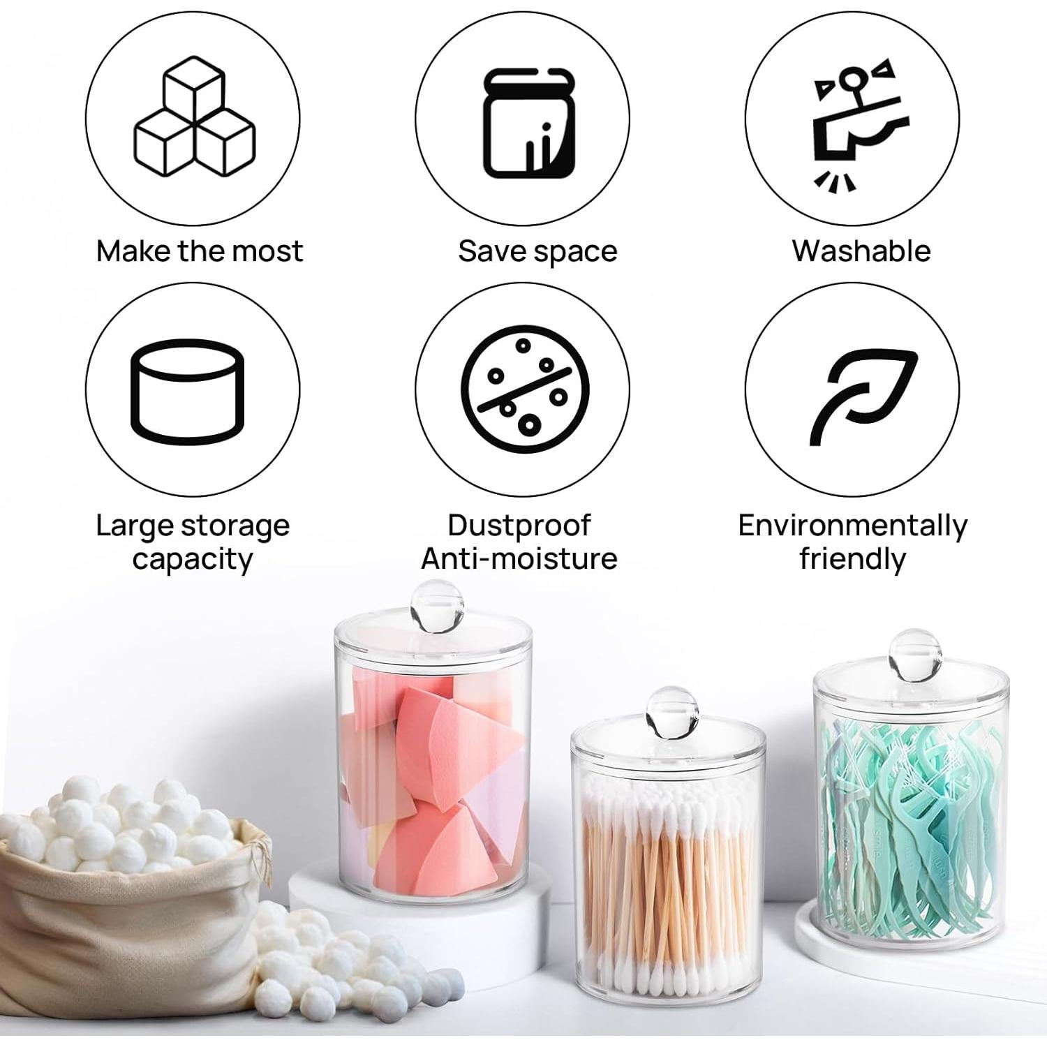 Soporte para Qtip 2 Pack XIPENGKEJI 10 y 12 oz Transparente