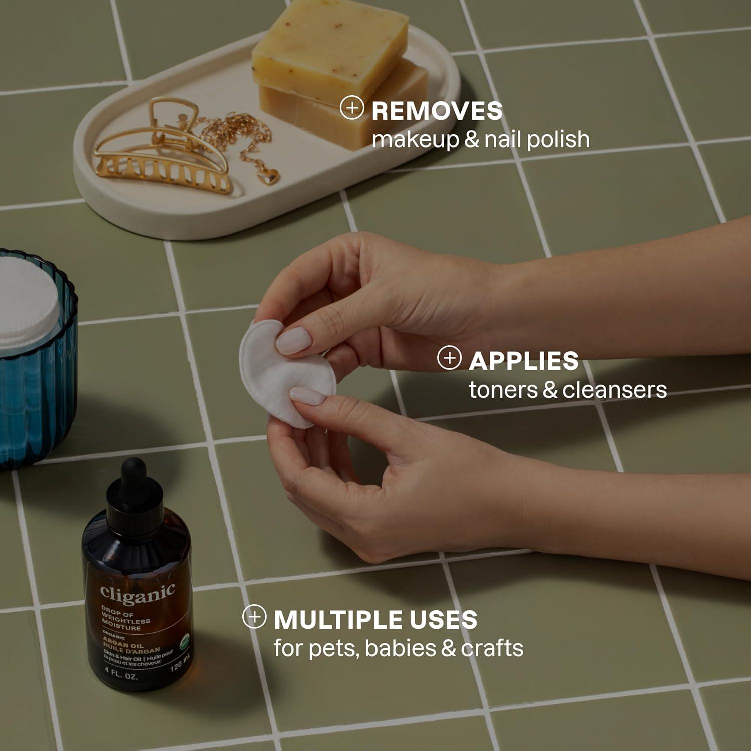 Discos de Algodón Orgánico Cliganic 300 Unidades Hipoalergénicos