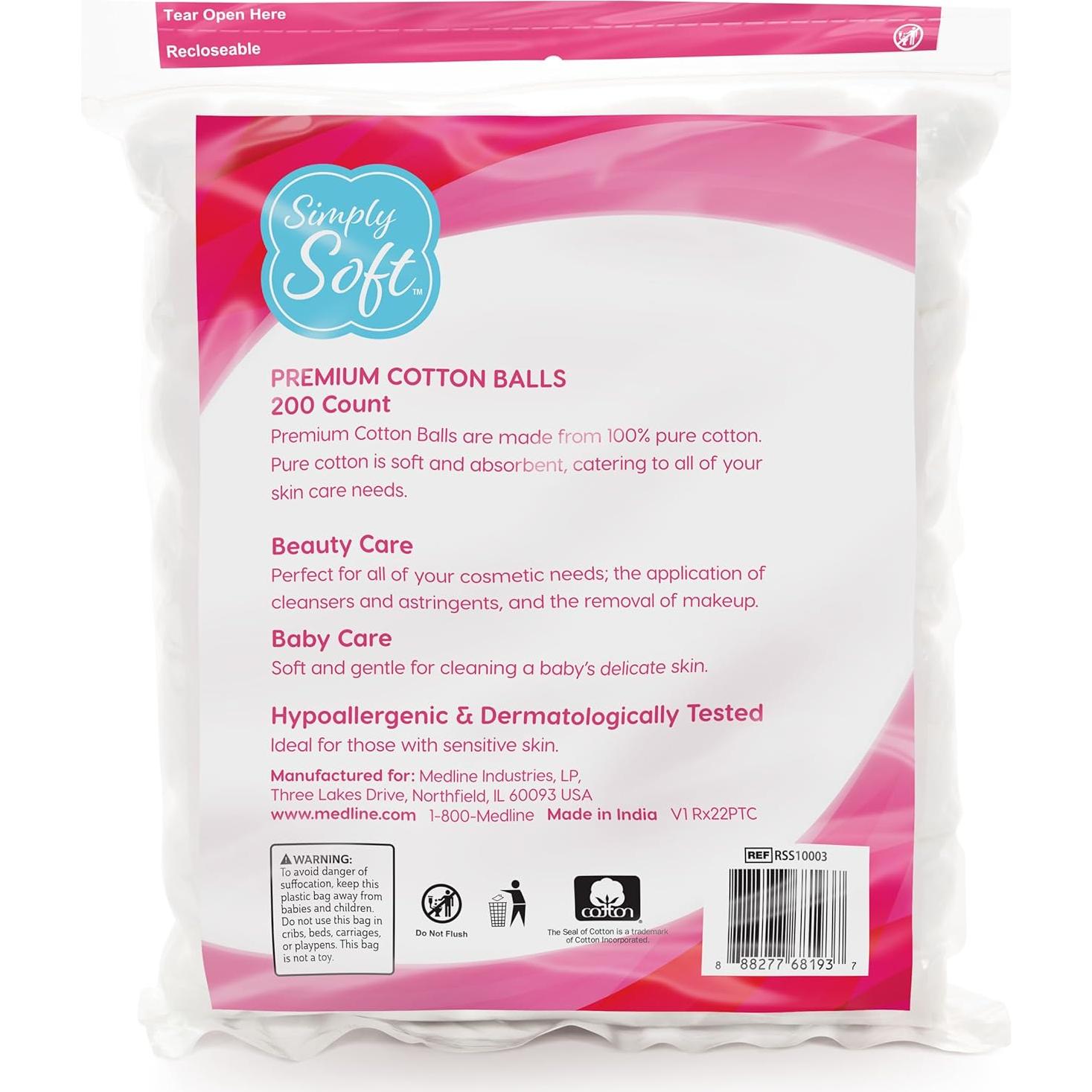 Bolas de Algodón Simply Soft 600 Unidades 100% Puro