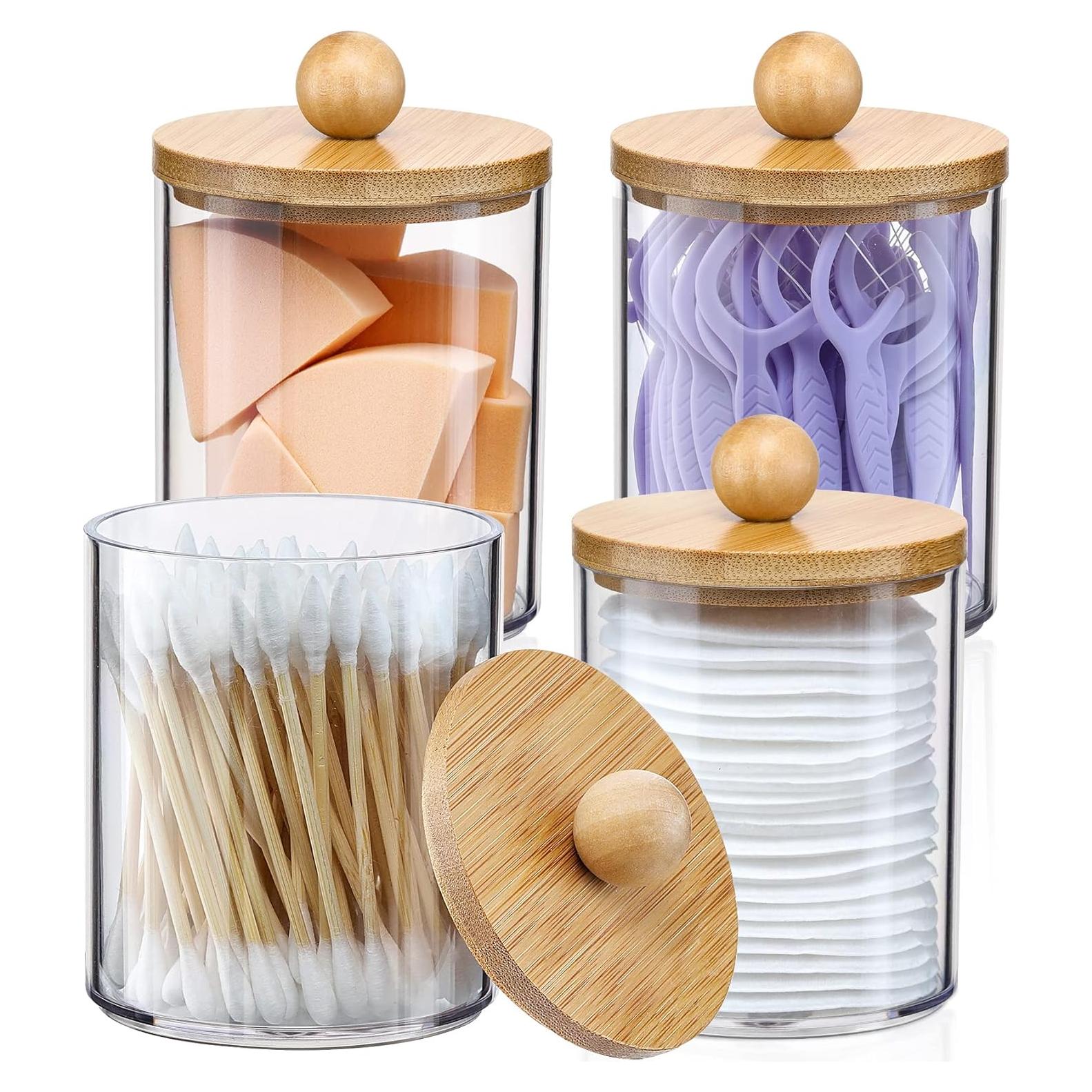 Set de 4 dispensadores VITEVER 10 oz con tapa de bambú