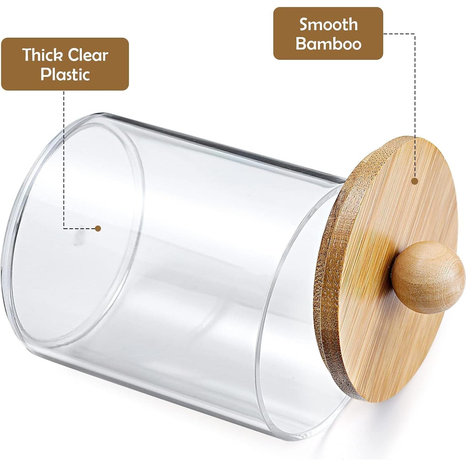 Set de 4 dispensadores VITEVER 10 oz con tapa de bambú