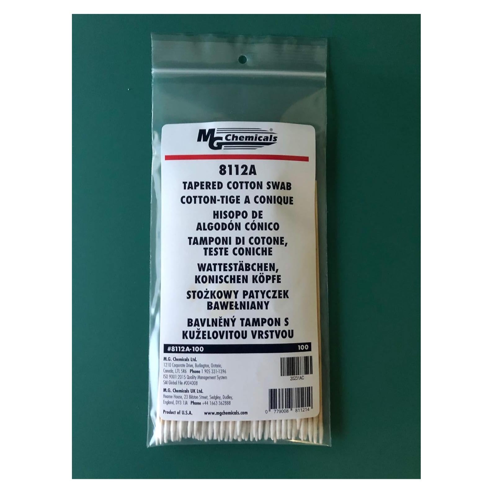 Hisopos de Algodón Tapered MG Chemicals 8112A - Bolsa 100 Unidades