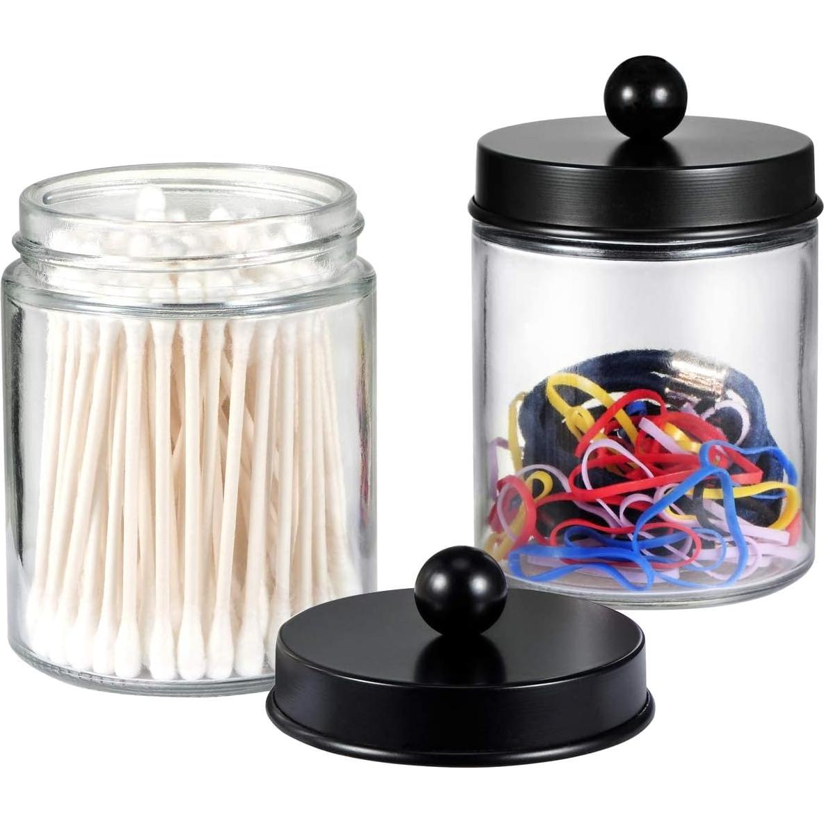 Tarros de Almacenamiento Amolliar 4 Unidades Vidrio 8oz Negro