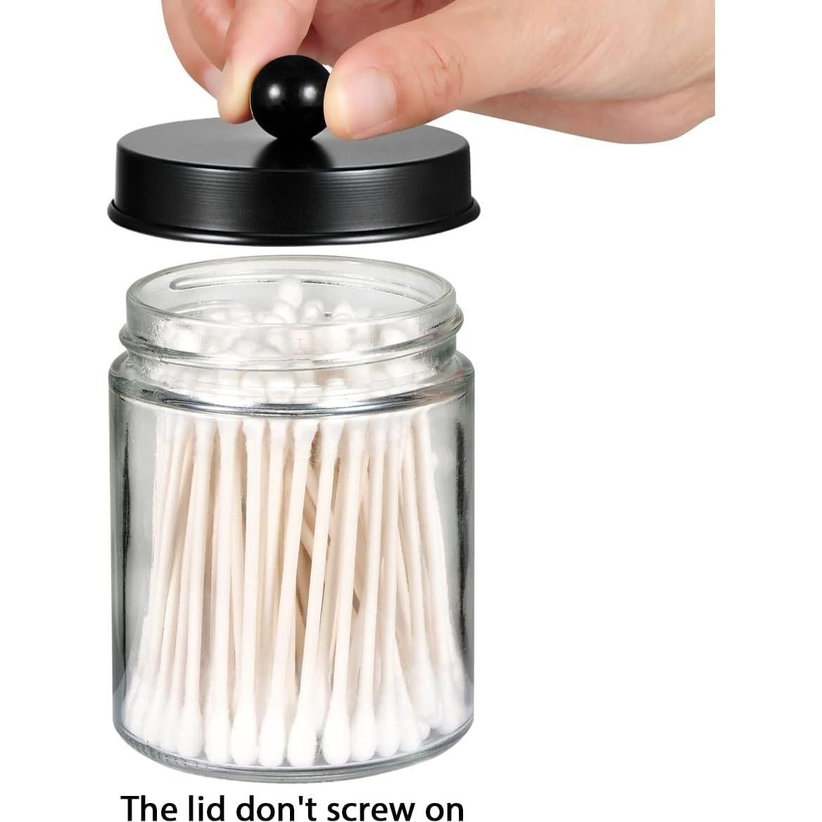 Tarros de Almacenamiento Amolliar 4 Unidades Vidrio 8oz Negro