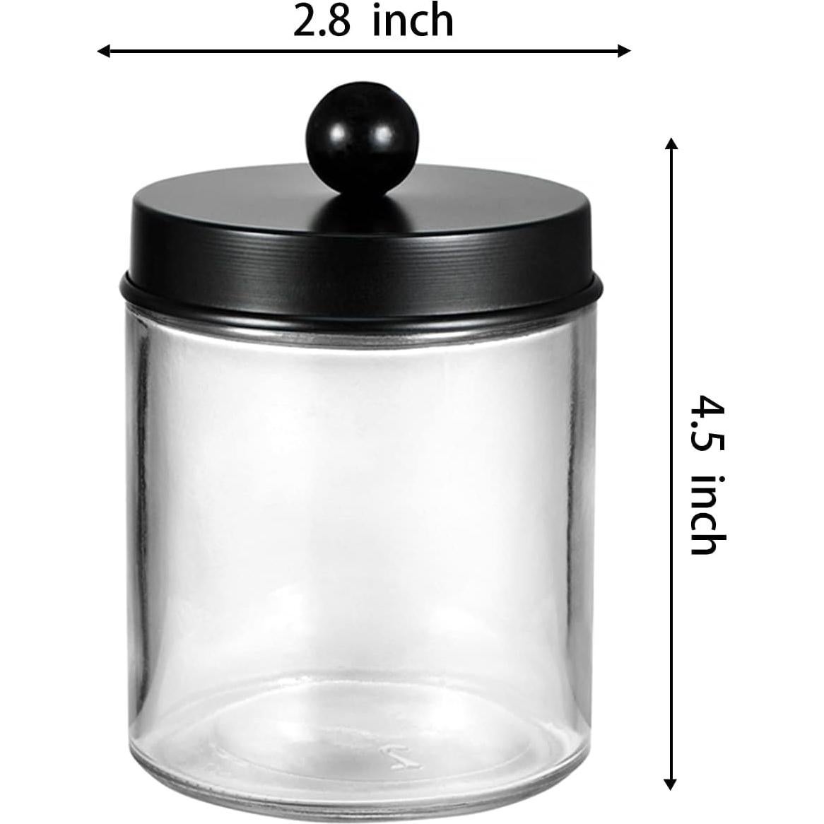 Tarros de Almacenamiento Amolliar 4 Unidades Vidrio 8oz Negro