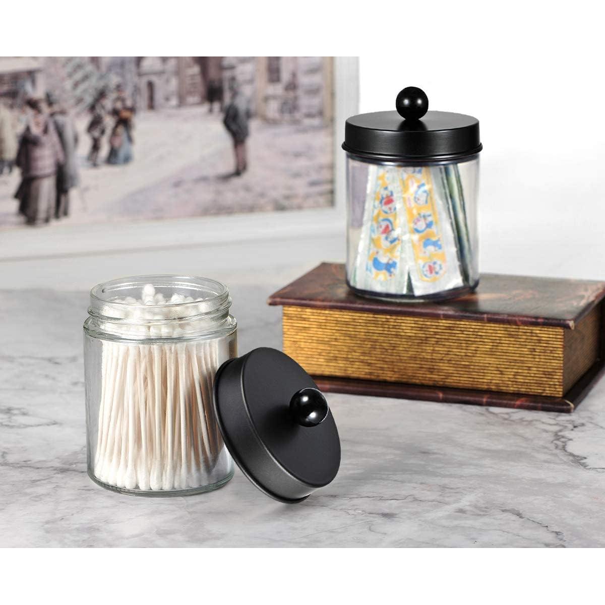 Tarros de Almacenamiento Amolliar 4 Unidades Vidrio 8oz Negro