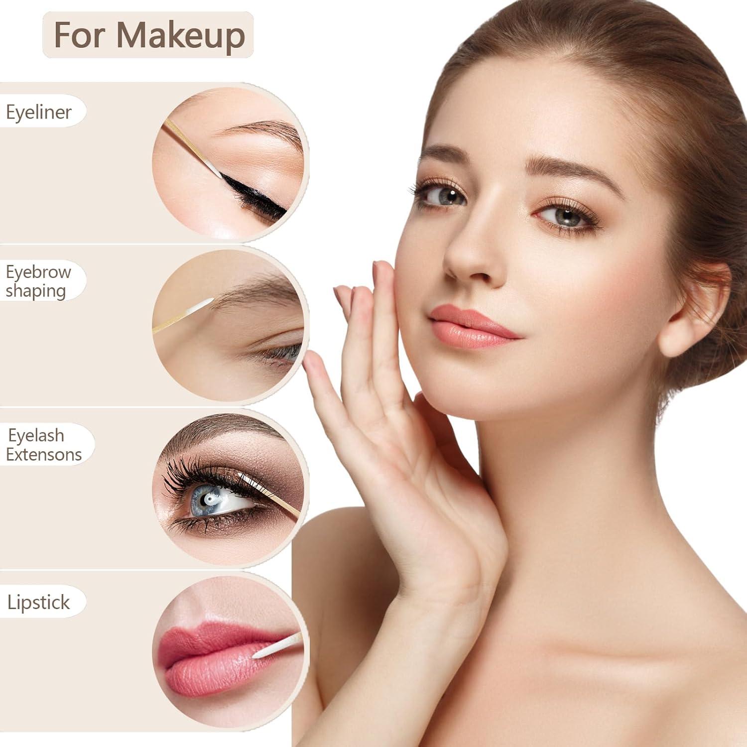 400PCS Hisopos de Algodón Punta Fina ElELing 10 cm para Belleza