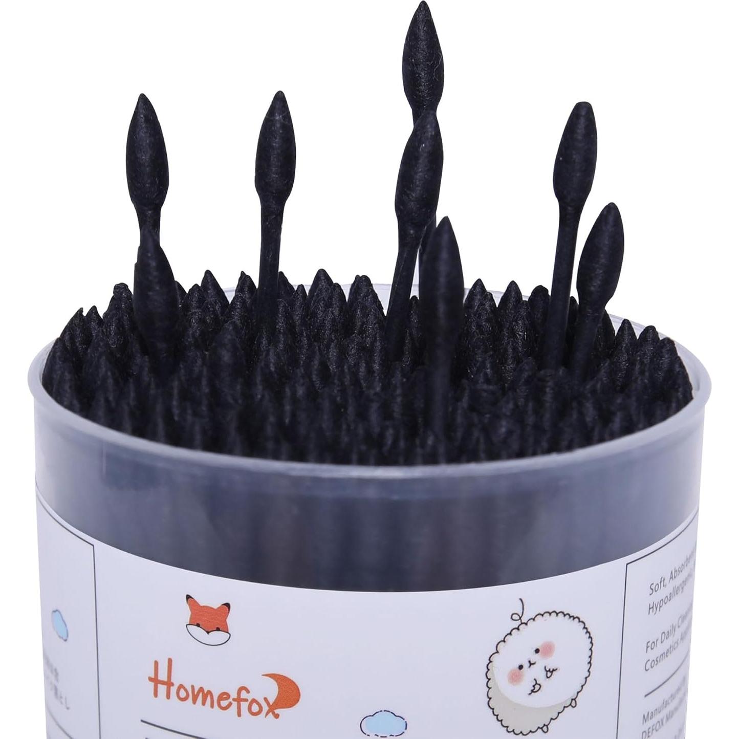 Hisopos de Algodón Orgánico HOMEFOX 600 Unidades Punta Espiral